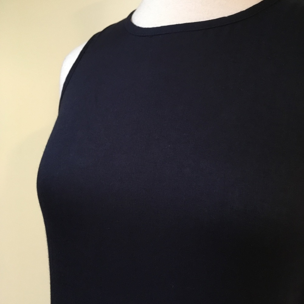 Chic Tie Back A Line Sleeveless Dress w Pockets Midnight - Picture 3 of 5